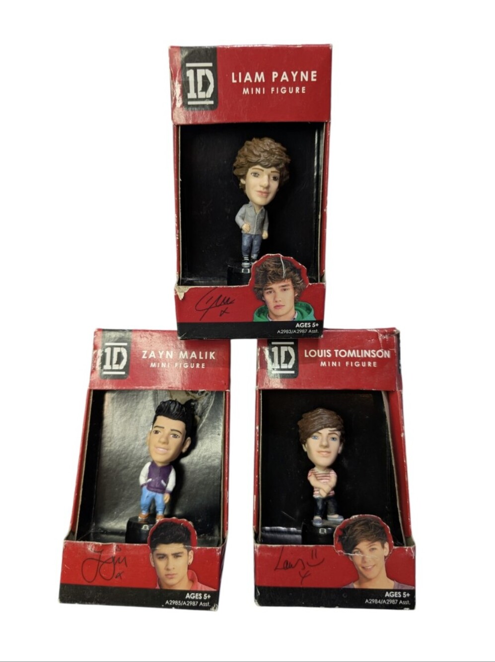 ONE DIRECTION 1D 3" Mini Figures Zayn Liam Louis NEW IN BOX 2012